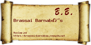 Brassai Barnabás névjegykártya